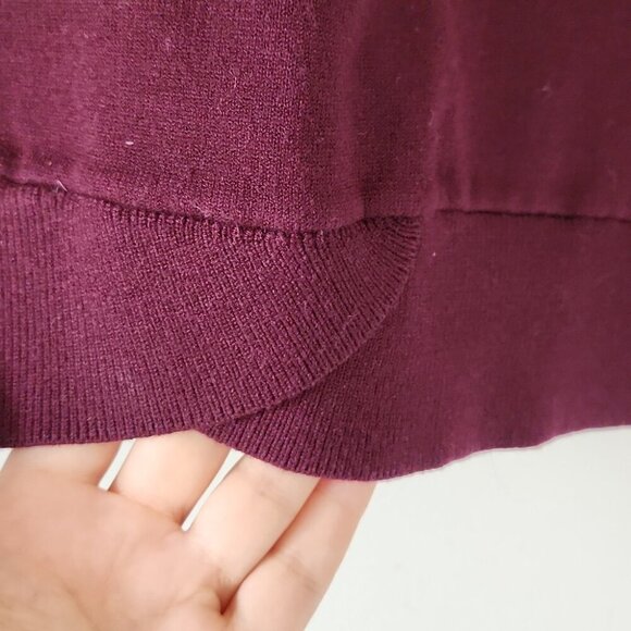 KAREN MILLEN | V-neck Sweater Vest Chiffon Sleeves Burgundy Red Sz S - Picture 6 of 7